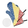 thumbnail image 3 of Seychelles Flag Oven Mitts And Pot Holders Sets Baking Sets For Kitchen Bbq Gloves Heat Resistant Cooking Fingerprint Country Pride 4 Pcs, 3 of 8