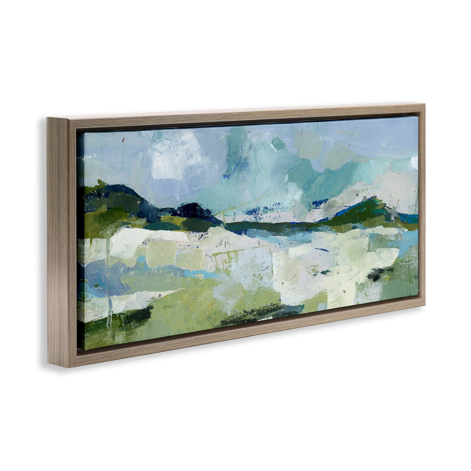 Stupell Industries Restless Landscape Impression Abstract Painting Brown Floater Framed Canvas Art Print Wall Art, 25 x 11