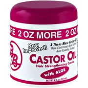 Bronner Brothers Castor Oil Hair Strengthening Creme with Aloe 6 oz (Pack of 3)