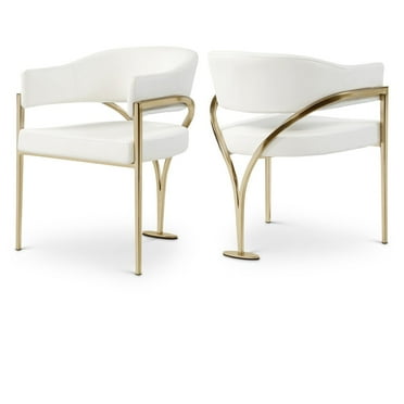 Meridian Furniture Madelyn Cream Vegan Leather Dining Chair (Set of 2)