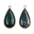 thumbnail image 2 of Natural Moss Agate Pendants with Brass Findings teardrop Golden 33x16~16.5x6mm Hole: 2mm, 2 of 4