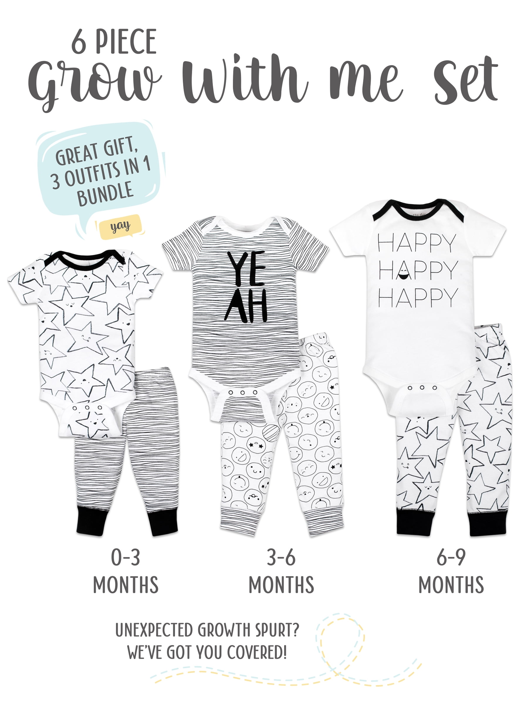Little Star 100% Organic Cotton 6 Piece Baby Gift Set