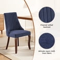 thumbnail image 4 of MIKIBAMA Upholstered Accent Chair for Dining Room with Curved Solid Wood Legs,Set of 2 (Blue), 4 of 5