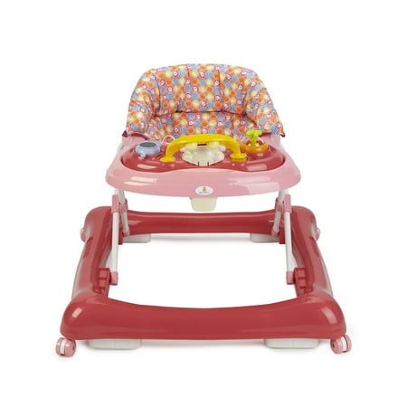 Big Oshi 2 in 1 Baby Walker & Activity Center on Wheels - Adjustable Seat - Pink