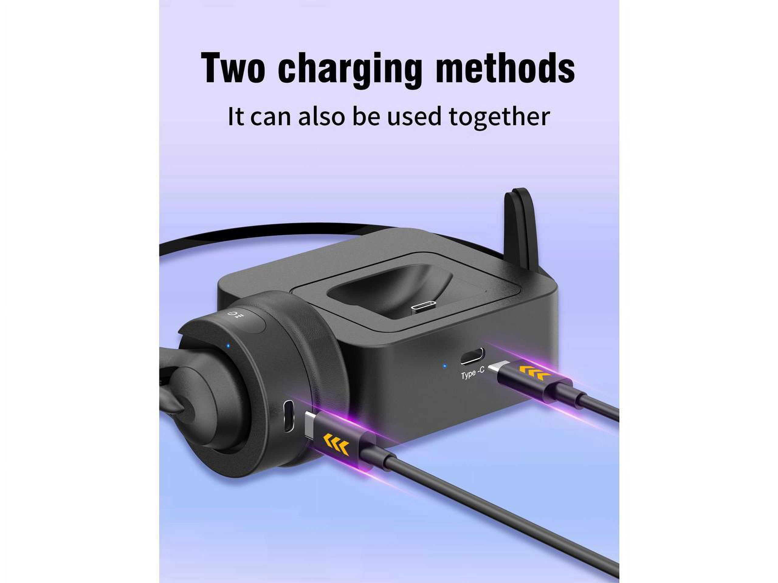 Bluetooth Headset, Wireless Headset with Mic for Work, Computer Headset with Microphone for PC, Bluetooth Lightweight Headset with Noise Cancelling Mic, Charging Base