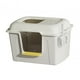 thumbnail image 4 of Caja de arena para gatos con tapa, bandeja de arena para gatos, inodoro grande para gatos con cubierta elevada, orinal para gatos pequeños y medianos, Blanco Yinane Bandeja de arena para gatos con capucha, 4 of 8