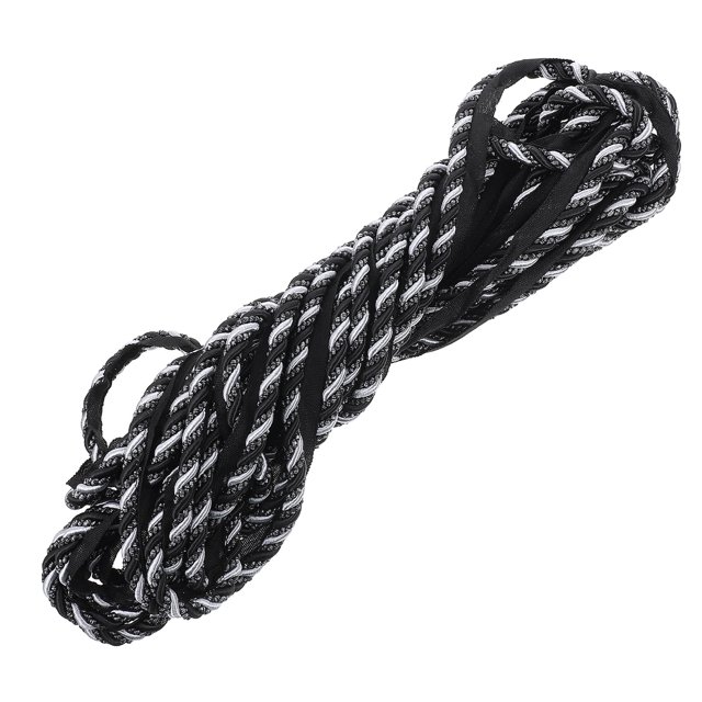 BRIGHTFUFU Durable Four Braided Polyester Rope for Sofa Repair and Pillow Decoration Black