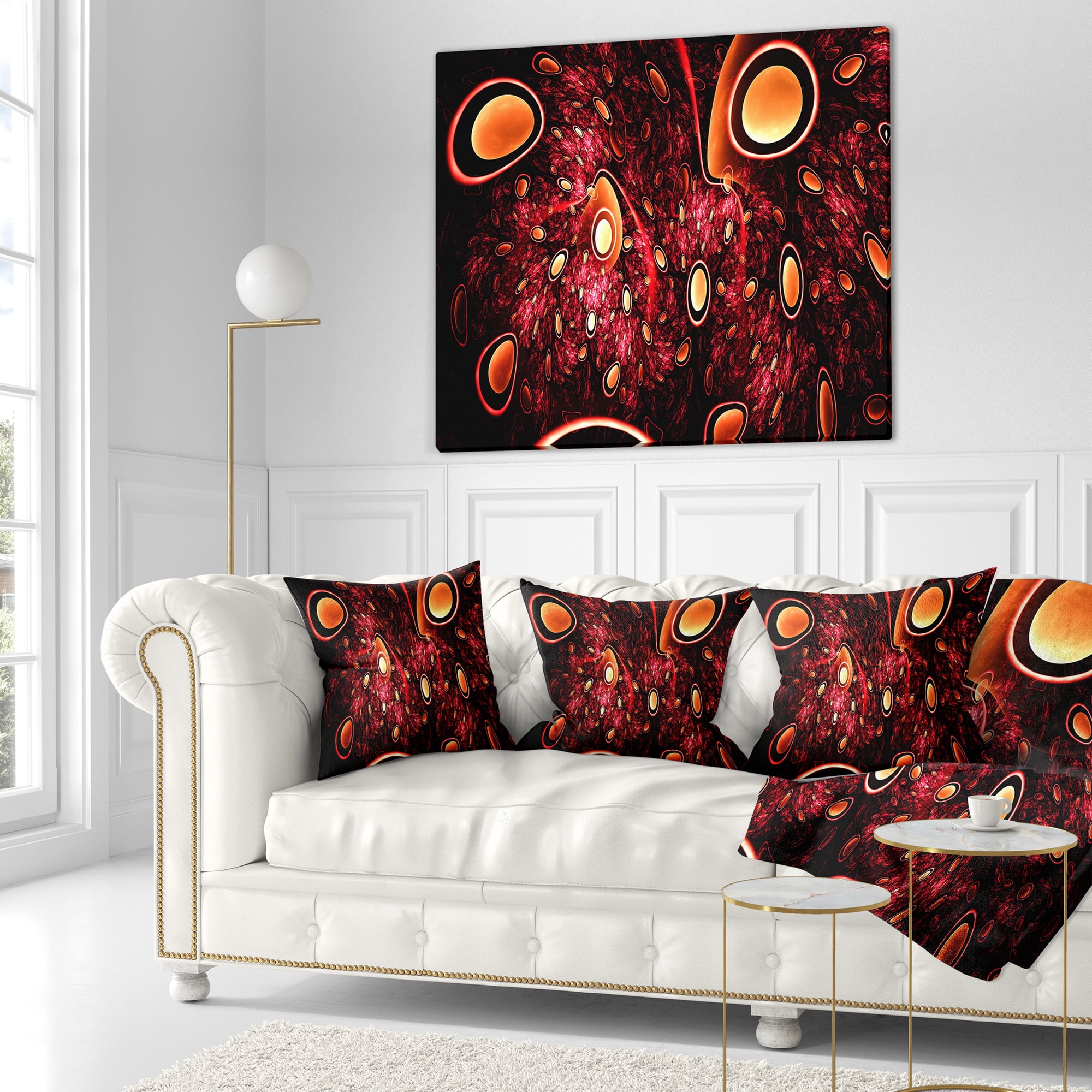 Designart Red 3D Surreal Abstract Design - Abstract Throw Pillow - 18x18