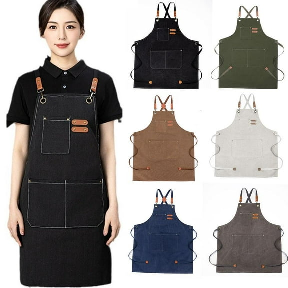 HPDL Heavy Duty Canvas Woodworking Shop Work Aprons Men w Pockets Women