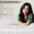 thumbnail image 6 of 100% Bamboo California King Sheet Set - Ultra Soft, Breathable & Cooling, Ideal for Hot Sleepers, 16" Deep Pocket, Hotel Luxury Bedding (White), 6 of 8