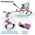 thumbnail image 6 of HOVERMAX Hoverboard Go Kart, Seat Attachment with Adjustable Frame Length for 6.5" 8" 10" Suitable for Kids and Adults, Combo Pink, 6 of 7