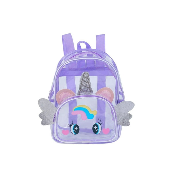 Mochila Neopreno Mochila Infantil Transparente De Unicornio Rosa