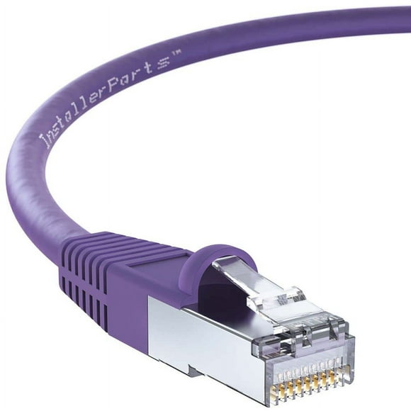 InstallerParts (10 Pack) Ethernet Cable CAT6 Cable Shielded (SSTP/SFTP) Booted 2 FT - Purple - Professional Series - 10Gigabit/Sec Network/High Speed Internet Cable, 550MHZ