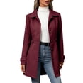 thumbnail image 2 of Pyhlmscde Women's Blend Single Breasted Notch Lapel Trench Coat, Wool Coats for Women, Coats for Women, Womens Winter Clothes, 2 of 6