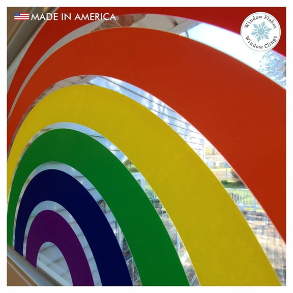 Rainbow Decal PRIDE and Fantasy Window Cling Decal. Colorful Window Film. Reusable, Non Adhesive Home Decor. Made In America.