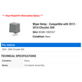 thumbnail image 2 of Wiper Relay - Compatible with 2012 - 2016 Chrysler 300 2013 2014 2015, 2 of 2