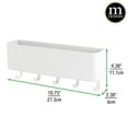 thumbnail image 3 of mDesign Plastic Wall Mounted Mail Organizer and Key Holder with 5 Hooks - White, 3 of 6