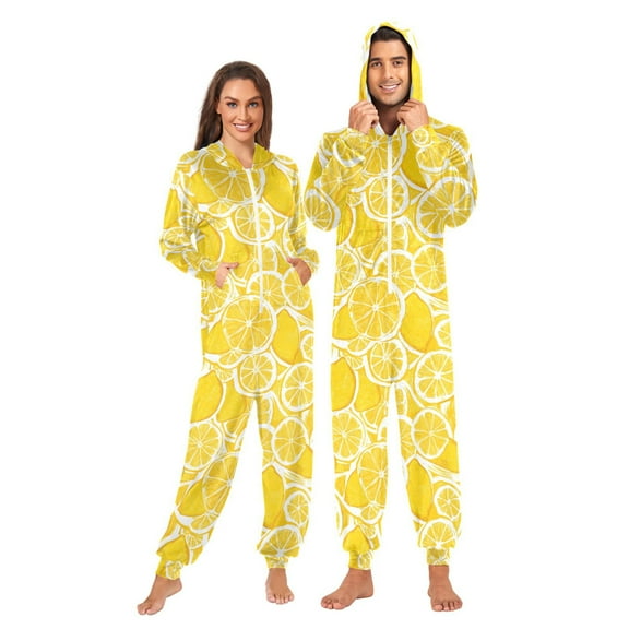 joogoo Lemon Fruits Unisex Adults Onesies Pajamas Jumpsuits L