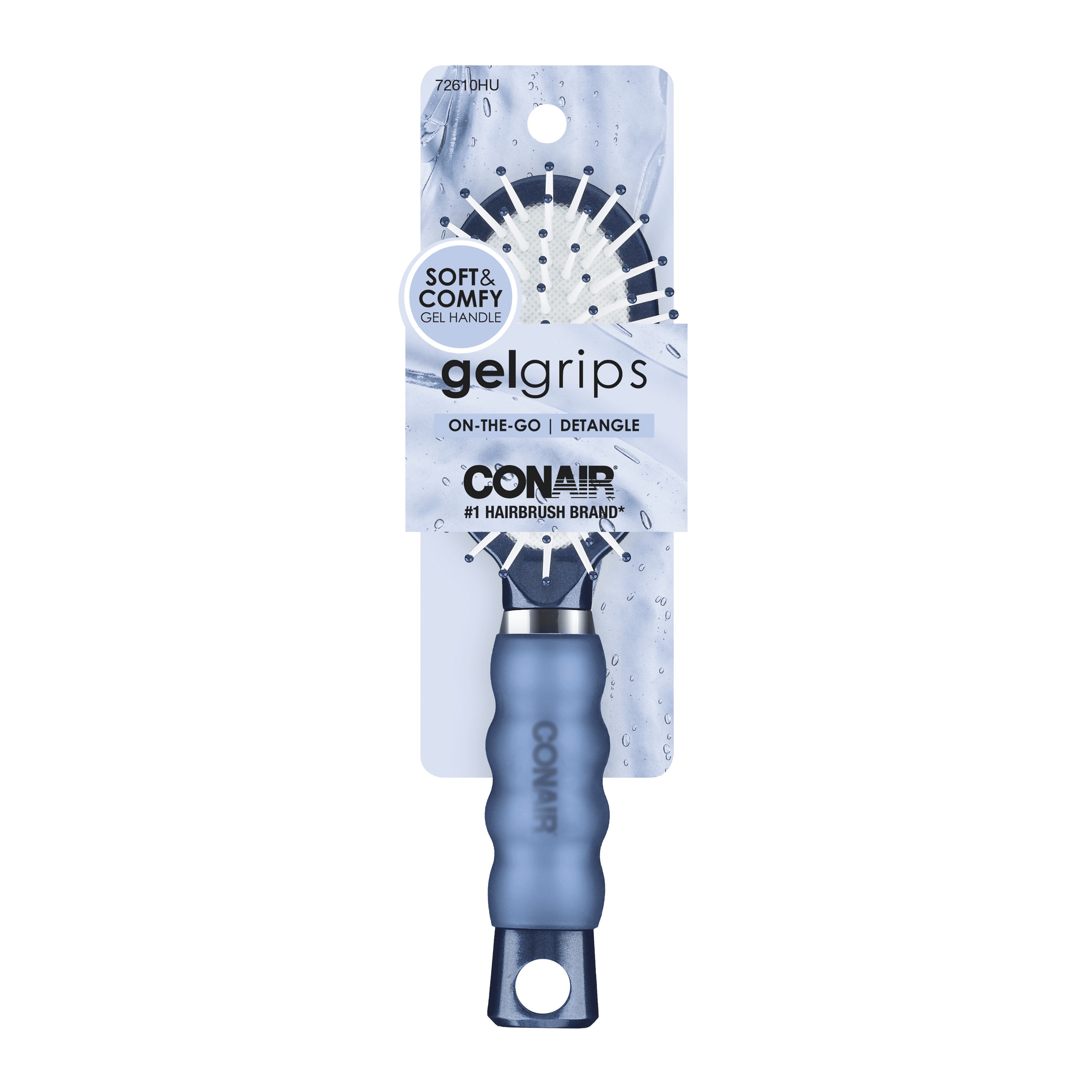 Conair Gel Grips Nylon Bristle Cushion Brush, Compact Mid-Size