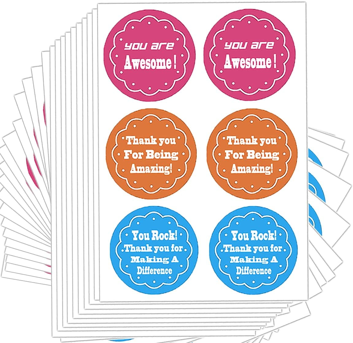 Kudos Appreciation Stickers,1.5 Inch You are Awesome, You Rock, You Make a Difference Labels