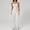 White, variant on PISONIC Workout Sets for Women, 2 Piece Seamless Spaghetti Straps Crop Top Matching High Waist Flare Leggings Gym Yoga Outfits