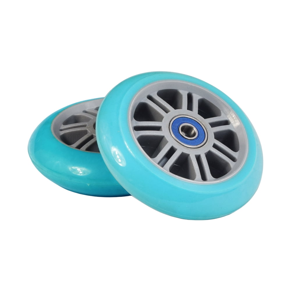 Set of 2 AlveyTech 98 mm Razor A Kick Scooter Wheels with Bearings and 7 Spoke Rims 