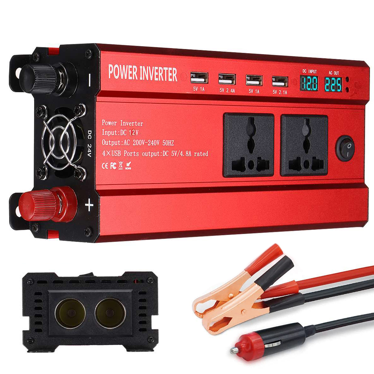 6000W Car Inverter Power Inverter 12V to 220V AC Modified Sine Wave