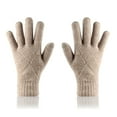 thumbnail image 2 of MSJUHEG Gloves Winter Gloves Men Non-slip Touchscreen Gloves Women Winter Knitted Warm Gloves Women Ski Gloves for Women Khaki One Size, 2 of 4