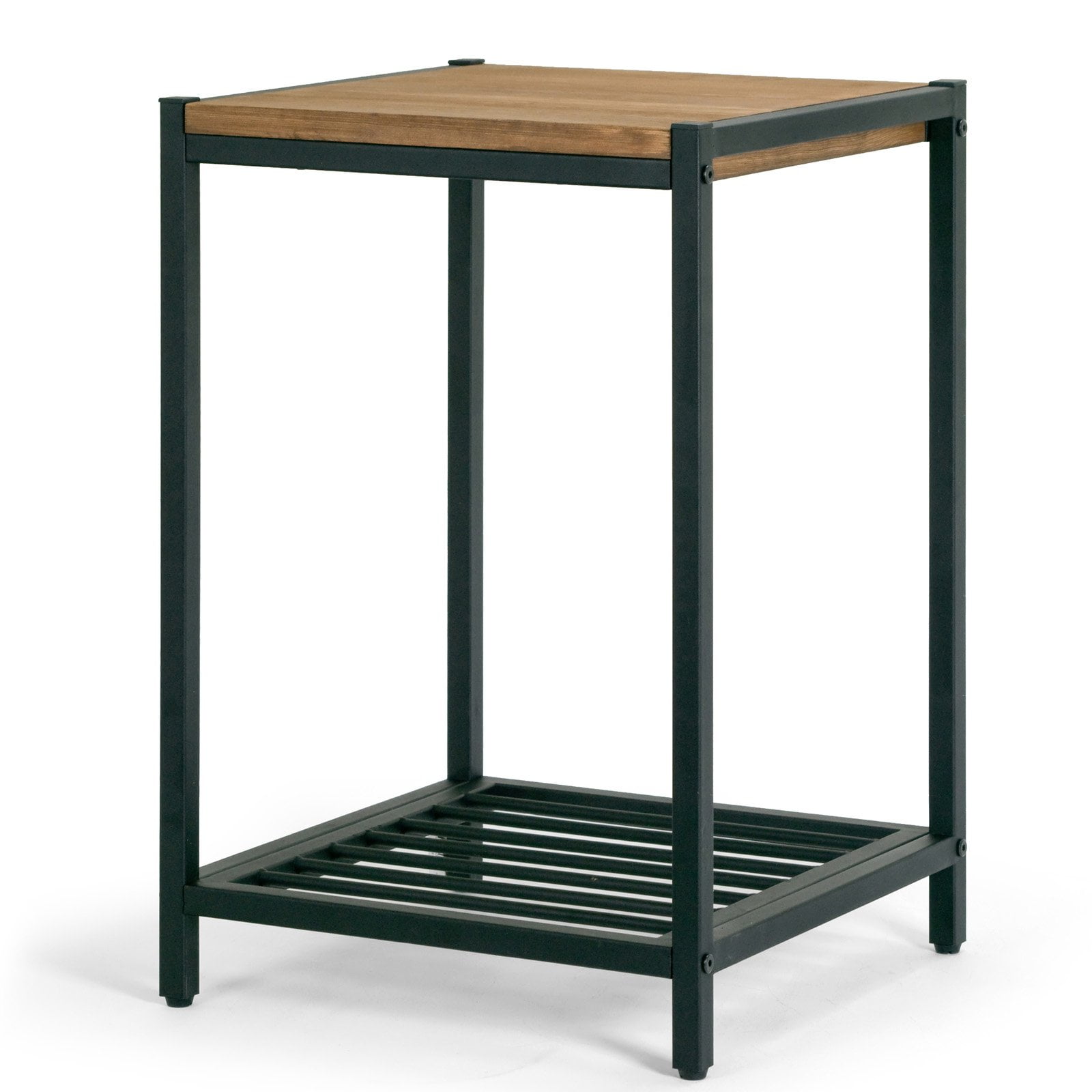 Ailis Brown Pine Wood Black Metal Frame End Table Accent Ailis Brown Pine Wood Black Metal Frame End Table Accent Com