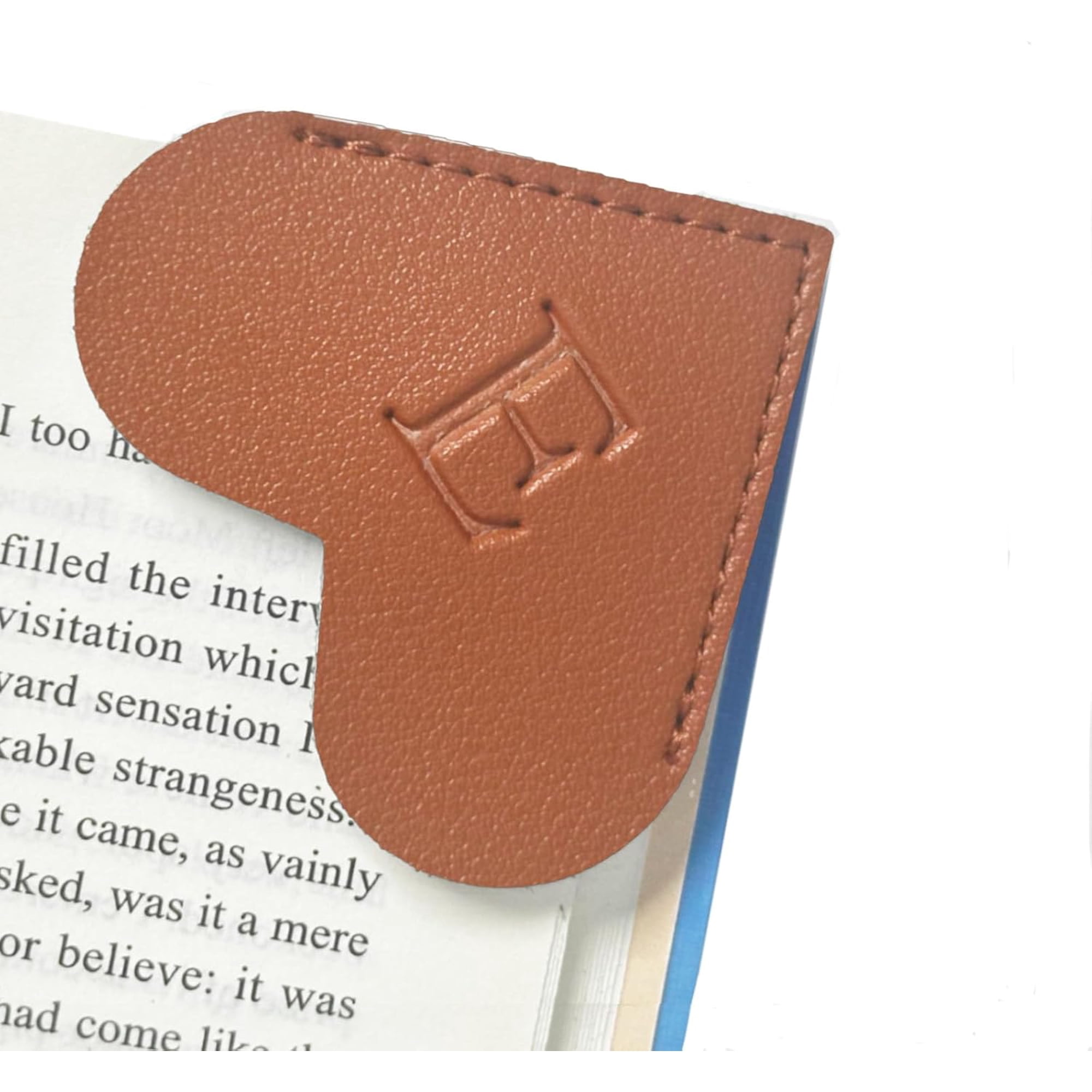 shiyou-Personalized Leather Heart Bookmark with Initials, Cute