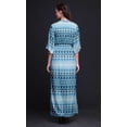 thumbnail image 4 of Bimba Rayon Tribal Tie-Dye Smocked Waist Printed Gown Maxi Side Slit LadiesDress-X-Large, 4 of 6
