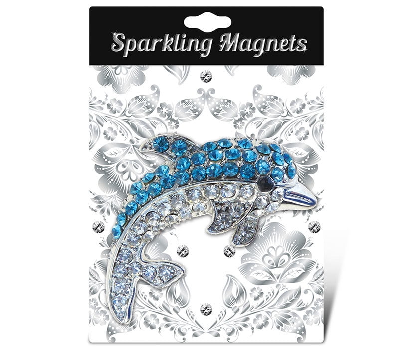 PuzzledDolphin Refrigerator Sparkling Magnets with Crystals