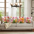 thumbnail image 4 of Pbobriich Dahlias Flowers Throw Pillow Modern Farmhouse Rustic Pillow Cases 18x18 Set of 2  for Living Room Bedroom Couch, 4 of 5