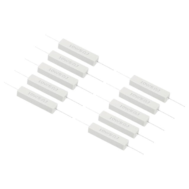 Unique Bargains 10 Pcs Résistances 5 Ohms, Kit de Résistance en Céramique 10W pour Adaptateurs Audio 5 %
