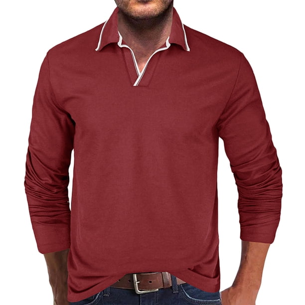 Blusa y camisa de manga larga con cuello vuelto para hombre, blusa informal de moda con cuello vuelto y manga larga, blusa transpirable, blusa para hombre