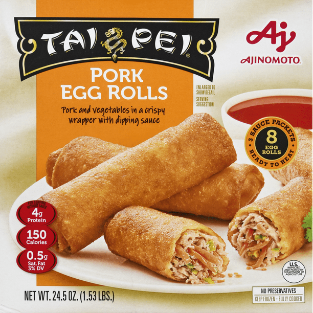 Tai Pei Pork Egg Rolls Frozen Asian Appetizers 24.5 Oz