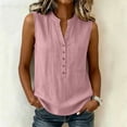 thumbnail image 5 of SwiftWear Women's Summer Button Down Tank Top Soft V-Neck Sleeveless Cami, Relaxed Fit Casual Cotton Tunic Tops, 5 of 9