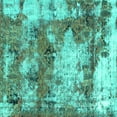 thumbnail image 1 of Ahgly Company Machine Washable Indoor Square Abstract Turquoise Blue Modern Area Rugs, 8' Square, 1 of 4