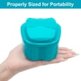 thumbnail image 2 of Plutput Denture Bath Case Box Cup Container with Basket Denture Holder for Travel and Cleaning（Green）, 2 of 8