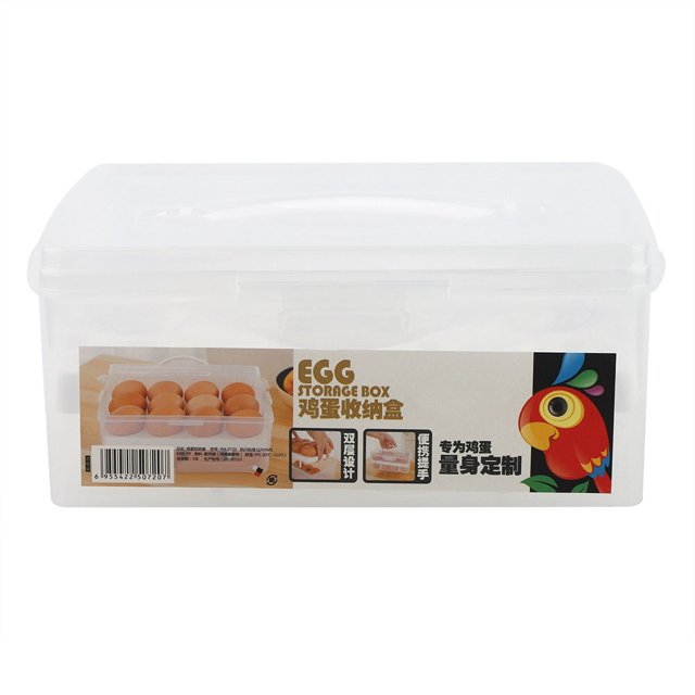 Bandeja de huevos de doble capa, caja de almacenamiento, soporte para huevos, organizador con tapa, cocina y hogar