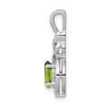 thumbnail image 2 of 925 Sterling Silver Rhodium-plated Peridot & Diam. Pendant; for Adults and Teens; for Women and Men, 2 of 4