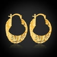 thumbnail image 3 of 18K Gold Plated Earrings Geometric Hoop Women'S Latch Back L146, 3 of 4