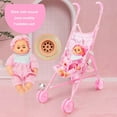 thumbnail image 1 of 1 Set Doll Stroller Sturdy Easy-Fold Lightweight Creative Doll Pram Toy with Baby Doll for Girl, 1 of 8