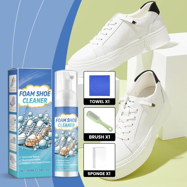 Limpiadores domésticos Kit de limpieza de zapatos Manchas Amarillo Blanco Abrillantador portátil Limpieza Reparación Zapatos blancos pequeños 100 ml agente descontaminante