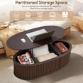 thumbnail image 7 of Wirrytor Lift Top Oval Coffee Table with Hidden Storage Compartment and Shelf for Living Room, Fluted Oval Center Tea Table with Wooden Lift-Top for Apartment, Small Space, Black, 7 of 7