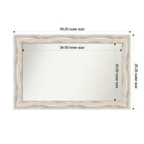 Amanti Art Custom Wall and Bathroom Mirror (25.25 x 39.25 in.), Alexandria White Wash Frame