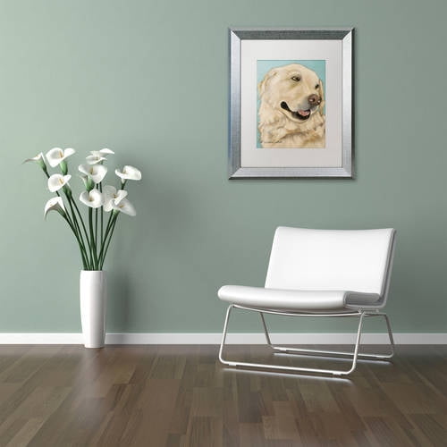 Trademark Fine Art "Jasper" Canvas Art by Pat Saunders-White, White Matte, Silver Frame