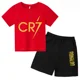 thumbnail image 2 of Conjunto de 2 piezas de camiseta y pantalones cortos con estampado de estrellas CR7 para niños y niñas de 3 a 13 años, ropa para niños, traje deportivo informal de moda Sunshine, 2 of 4