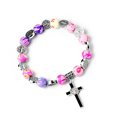 thumbnail image 5 of Catholic Cross Rosary Bracelet with Colorful Crystal Beads Wristband Rosary Beaded Bracelet Religious Jewelry for Women, 5 of 9