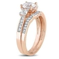 thumbnail image 3 of Everly Women's Created Sapphire 10k Rose Gold Bridal Set, 3 of 8